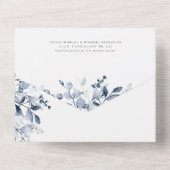 Einfache Blütenblume auf einer Hochzeit All In One Einladung (Rückseite)