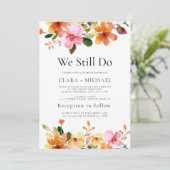 Einfache Blüteneinladung "We still do" Einladung (Stehend Vorderseite)