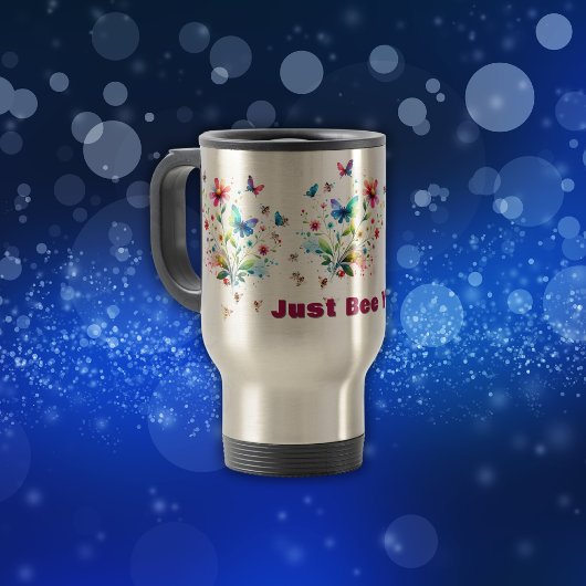 Einfache Blütenfarben-Monogram Reisebecher