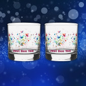 Einfache Blütenfarben-Monogram Whiskyglas