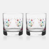 Einfache Blütenfarben-Monogram Whiskyglas (Links)