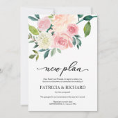 Einfache Blütenflora Neuer Plan Hochzeit Einladung (Vorderseite)