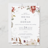 Einfache Blütenpracht in einer Hochzeit Einladung (Vorderseite)