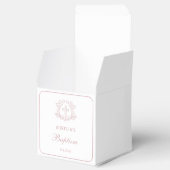 Einfache Blütenrosa-Kreuz-Taufen-Cube Geschenkschachtel (Geöffnet)