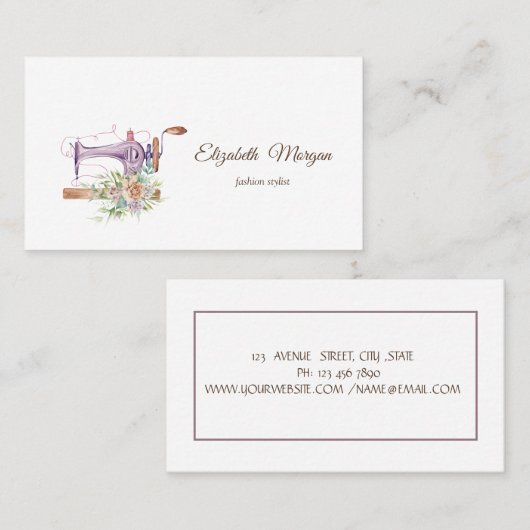 Einfache Blütensägemaschine Visitenkarte (Vorne/Hinten)