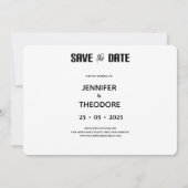 Einfache Blütenwand horizontal Save The Date (Rückseite)