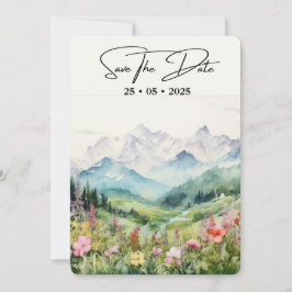 Einfache Blütenwand horizontal Save The Date