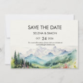 Einfache Blütenwand horizontal Save The Date (Vorderseite)