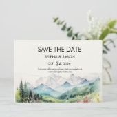 Einfache Blütenwand horizontal Save The Date (Stehend Vorderseite)