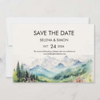 Einfache Blütenwand horizontal Save The Date