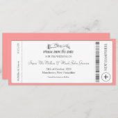 Einfache Boarding Pass Save the Date Einladung (Vorne/Hinten)