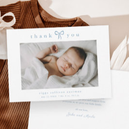 Einfache Bogen-Foto-Baby-Statistik Dankeskarte