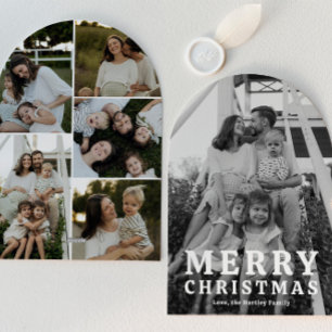 Einfache Bogen-Foto-Weihnachtskarten Feiertagskarte