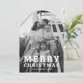 Einfache Bogen-Foto-Weihnachtskarten Feiertagskarte (Stehend Vorderseite)