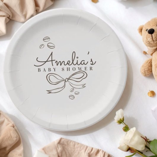 Einfache Bogen-Kaffee-Themen-Baby-Party Pappteller