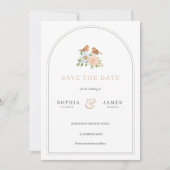 Einfache Bogen-Liebesvögel sparen die Datumsinform Einladung (Vorderseite)