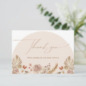 Einfache Bohemische Arch Pampas Grass Dankeschön K Dankeskarte (Stehend Vorderseite)