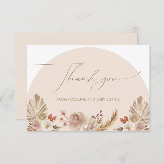 Einfache Bohemische Arch Pampas Grass Dankeschön K Dankeskarte (Vorne/Hinten)