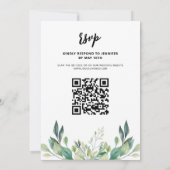 Einfache Bohemische Grüne Hochzeit Einladung (Rückseite)