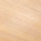 Einfache Bohemische Minimalistische Hochzeit Acryleinladungen (Ablage )