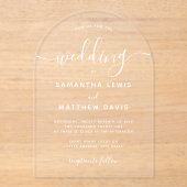 Einfache Bohemische Minimalistische Hochzeit Acryleinladungen (Vorderseite)