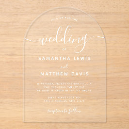 Einfache Bohemische Minimalistische Hochzeit Acryleinladungen