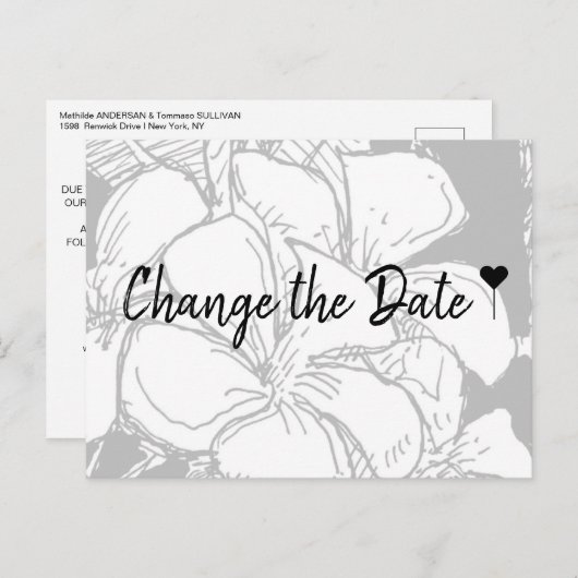 Einfache Bohemische Skriptflorierung Ändern des Da Postkarte (Vorne/Hinten)