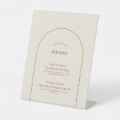 Einfache Boho Arch Elfenbein Hochzeit Signature Dr Sockelschild (Vorderseite)