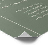 Einfache Boho Arch Sage Green diese Kerze Burns Poster (Ecke)