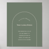 Einfache Boho Arch Sage Green diese Kerze Burns Poster (Vorne)