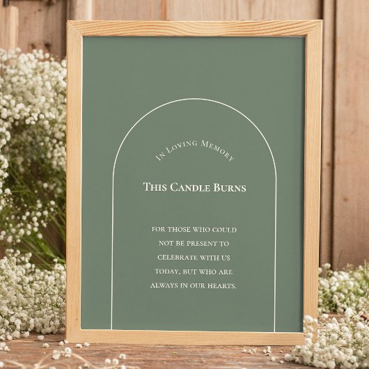 Einfache Boho Arch Sage Green diese Kerze Burns Poster