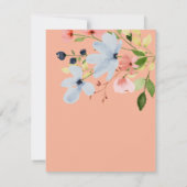 Einfache Boho Black and Pink Floral Wedding Dankeskarte (Rückseite)