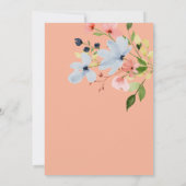 Einfache Boho Black and Pink Floral Wedding Einladung (Rückseite)