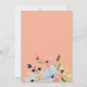 Einfache Boho Black and Pink Floral Wedding Einladung (Rückseite)