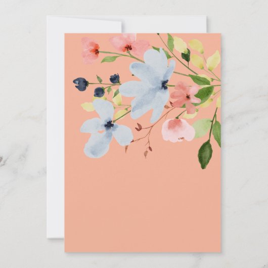 Einfache Boho Black and Pink Floral Wedding Save The Date (Rückseite)