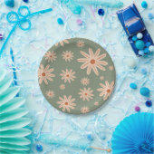 Einfache Boho-Blume im ganzen Alter Geburtstag Pappteller (Party)