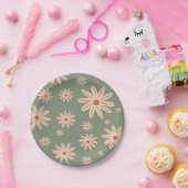 Einfache Boho-Blume im ganzen Alter Geburtstag Pappteller (Party)