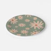Einfache Boho-Blume im ganzen Alter Geburtstag Pappteller (Schrägansicht)