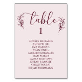 Einfache Boho Blumenkarten für Hochzeitskarten Tischnummer (Vorderseite)