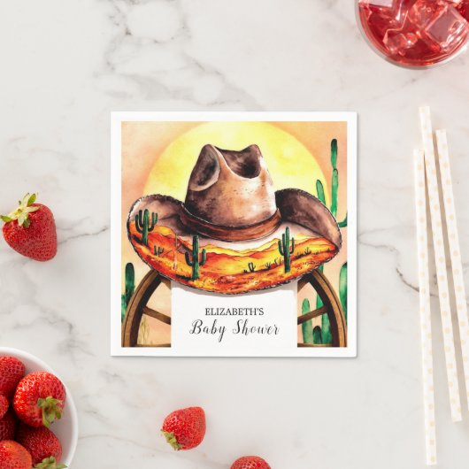 Einfache Boho Boot Cowboy Baby-Dusche Serviette (Beispiel)