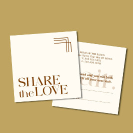 Einfache Boho Brown-Referenzkarte für Elegant Empfehlungskarte