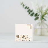 Einfache Boho Brown-Referenzkarte für Elegant Empfehlungskarte (Stehend Vorderseite)