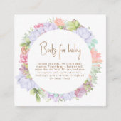 Einfache Boho Cactus Desert Books für Babydusche Begleitkarte (Vorderseite)