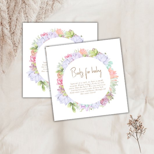 Einfache Boho Cactus Desert Books für Babydusche Begleitkarte