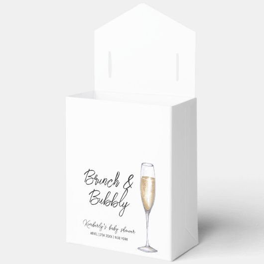 Einfache Boho Champagne Brunch Bubbly Baby Dusche Geschenkschachtel (Offen)