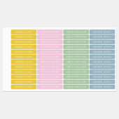 Einfache Boho Color Kids Waterproof Name Labels Etiketten (Blatt)