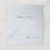 Einfache Boho Dusty Blue, geflochtene Hochzeitssti Platzkarte (Außenseite Aufgefaltet)