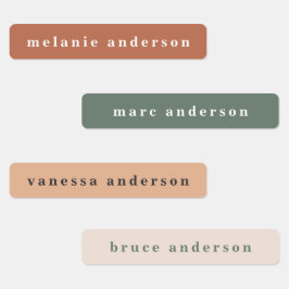 Einfache Boho farbenfrohe, wasserdichte Namensschi Etiketten