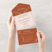 Einfache Boho Floral All in One Wedite Einladung (Abreißen)