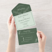 Einfache Boho Floral All in One Wedite Einladung (Abreißen)